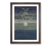 Sun Passing Pisces by Mikalojus Konstantinas Framed Print | A2 Walnut Framed Wall Art | Ready to Hang | Modern Fantasy Picture | Living Room Bedroom Lounge Office