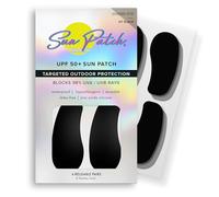 Sun Patch Hypoallergenic Sun-Screen Under Eye Patches, 100% Silicone UPF-50 UV Protection, Reusable, 1 Pack/4 Pairs, Black