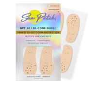 Sun Patch Under-Eye UV Protection Patches - Sparkle Sun Kiss Gold - Reusable UPF 50+ Silicone Patches for Sun Protection & Style - 2 Pairs (4 Total) - Waterproof, Hypoallergenic
