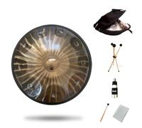 Sun Pattern Steel Tongue Drum, 9 Notes, 10 Notes, 12 Notes, 22 Inches, Steel Alloy Drum Body, Within 5 Notes. Yoga Meditation Healing Instrument Includes Professional Sto,One Color,9 Tone