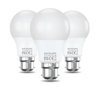 SUN POLARIS Bayonet Led Light Bulb - 7 Watt Cool White 4000k Natural Bright, 50W Equivalent B22 Lightbulb, 600 Lumens Ultra Efficient Lightbulbs, BC Non Dimmable GLS Energy Saving Bulbs Pack of 3