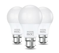 SUN POLARIS Bayonet Led Light Bulb - Cool White 6500k 40w Equivalent 4.9 watt Lightbulbs, 470 Lumens Non Dimmable Energy Saving BC B22 Fitting Lightbulb, Bright Daylight Standard GLS Bulbs Pack of 3