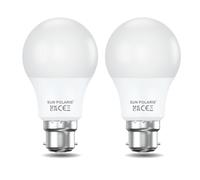 SUN POLARIS Bayonet Led Light Bulb - Daylight 6500k 50w Equivalent 7 watt Lightbulbs, 600 Lumen Non Dimmable Energy Saving BC B22 Fitting Lightbulb, Extra Natural White Standard GLS Bulbs Pack of 2