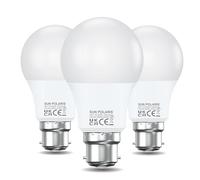 SUN POLARIS Bayonet Led Light Bulb - Daylight 6500k 75w Equivalent 11 watt Lightbulbs, 1050 Lumen Non-Dimmable Energy Saving BC B22 Fitting Lightbulb, Extra Natural White Standard GLS Bulbs Pack of 3