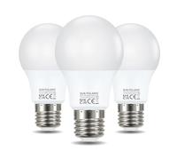 SUN POLARIS E27 Led Bulb - Daylight 6500k 60w Equivalent 8.5 Watt Lightbulbs, 806 Lumen Energy Saving Non Dimmable Edison Screw Lightbulb, A60 GLS Bright Natural White Light Bulbs for Home Pack of 3