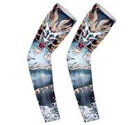 Sun Protection Arm Sleeves, Sun Protection Arm Sleeves Heat Dissipation, Protective Tatoo Guards Compression Long Cover, Ice Silk Warmer Body Art for Driving Cycling Ru