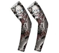 Sun Protection Arm SleevesProtective Arm Sleeves Body Art - Sun Protection Include Koi Dragon Tiger Mythical Beast Ice Silk Cover Compression Long Cover