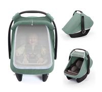 Sun Protection Baby Seat with Viewing Window, 2-in-1 Muslin Cover with UV Protection 50+, Insect Protection & Nursing Cover, Suitable for Maxi Cosi, Cybex, Joie - For Baby Seat, Pram, Bicycle Trailer