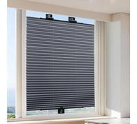 Sun Protection Blackout Pleated Roller Blind for Window,Privacy Screen,Retractable Balcony Car Office Sun Shade Thermal Curtain Door Drape,No Drilling Easy to Cut and Install