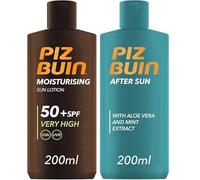 Sun Protection Bundle with Sun Lotion SPF 50+ 200ml and After Sun Soothing Cooling Moisturising Lotion 200ml with Aloe Vera and Mint Extract