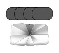 Sun Protection Car Windscreen with 4-Piece Anti-Static Mesh Set, Foldable Car Protected Windscreen Parasols, UPF 50+, UV Protection & Heat Insulation for Most Cars & SUVs