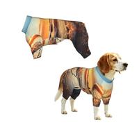 Sun Protection Dog Shirt Quick Dry Soft Stretchy Dog T-Shirts Quick-Dry Breathable Puppy Tank Top Sunset View On The Beach Shore Pet Vest Comfort Dogs Clothes Pet Outfit