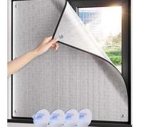 Sun protection window film,Aluminium Insulation Foil,with Suction Cup,100% Blackout Window Cover,Window heat reflector,for Home Office Garage Sunroom,can be Customized(Black,45x75cm/17.7x29.5in)