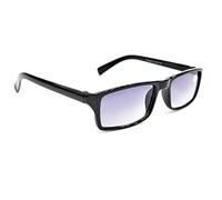 Sun Readers Rectangular Retro Fashion Men's Woman's +1.0+1.5+2.0+2.5+3.0 Transparent - Black - Grey TN55SR (Black, 2.0, multiplier_x)