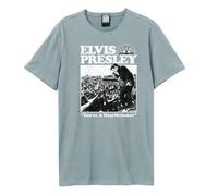 SUN RECORDS & ELVIS - HEARTBREAKER AMPLIFIED VINTAGE BLUE LARGE - T-shirt