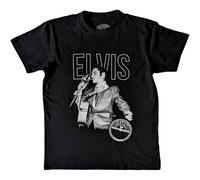 Sun Records Elvis Live Portrait T Shirt Official Unisex Black Size S, Black
