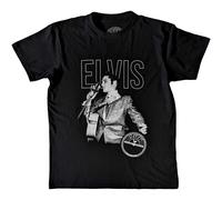 Sun Records Men's Live Elvis Presley Portrait T-Shirt in Black | Size: Medium Sun Records Black M