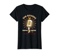 Sun Records Studio Mic Logo T-Shirt, Women, Black, X-Large