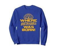 Sun Records Where Rock & Roll Was Born Half Label Logo Sweatshirt, Adult Unisex, Royal Blue, Medium