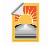 Sun Rises Over Sea Art Deco Unframed Wall Art Print A4 (29.7×21cm), Wall Decor for Living Room, Bedroom, Office & Home, Art Gift