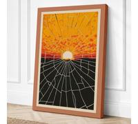 Sun Rising Geometric Canvas Wall Art Print 24x16 Inch (61 x 41 cm)