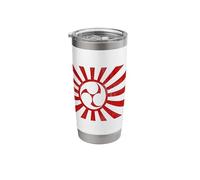 Sun Rising Japanese Illustration Mitsudomoe Taiko Drummer Stainless Steel Insulated Tumbler