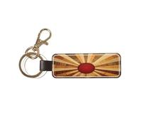 Sun Rising Over The Horizon Car Keychain Universal Key Fob Keychain Ideal Leather Key Chain Holder For Men & Women
