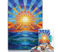 Sun Rising over The Ocean 1000 Piece Jigsaw Puzzles for Adults,Decompressing Intellectual Educational Toy Birthday Present,Gifts,Wall Art 38x26cm