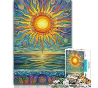 Sun Rising over The Ocean Jigsaw Puzzles for Adults 1000 Jigsaws,Challenging Game And Family Play Wall Decoration Unique Birthday And Xmas Gifts 38x26cm