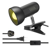Light clamp,360 ° Rotating Clip Book Light Portable Reading lamp, Clip in The Desk/Table/Double Bed/Cabinet Lighting (Desk lamp,Two Colors for Your Choice) (White and Black) (Black)