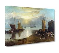 Sun Rising Through Vapour By Joseph Mallord William Turner Canvas Print | Gallery Wrapped 30mm Frame Wall Art | 30x20 inches | Ready to Hang | Classic Picture | Living Room Bedroom Lounge Office
