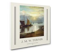 Sun Rising Through Vapour By Joseph Mallord William Turner Canvas Print | Gallery Wrapped 30mm Frame Wall Art | 20x20 inches | Ready to Hang | Classic Picture | Living Room Bedroom Lounge Office