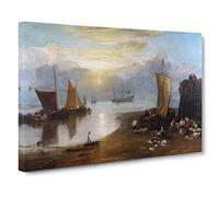 Sun Rising Through Vapour By Joseph Mallord William Turner Canvas Print | Gallery Wrapped 30mm Frame Wall Art | 30x20 inches | Ready to Hang | Classic Picture | Living Room Bedroom Lounge Office