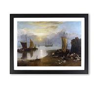 Sun Rising Through Vapour By Joseph Mallord William Turner Classic Painting Framed Print | A4 Black Framed Wall Art | Ready to Hang | Classic Historical Picture | Living Room Bedroom Lounge Office