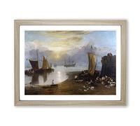 Sun Rising Through Vapour By Joseph Mallord William Turner Classic Painting Framed Print | A4 Oak Framed Wall Art | Ready to Hang | Classic Historical Picture | Living Room Bedroom Lounge Office