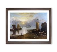 Sun Rising Through Vapour By Joseph Mallord William Turner Classic Painting Framed Wall Art Print, Ready to Hang Picture for Living Room Bedroom Home Office Décor, Walnut A2 (64 x 46 cm)