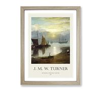 Sun Rising Through Vapour By Joseph Mallord William Turner Exhibition Museum Painting Framed Print | A2 Oak Framed Wall Art | Ready to Hang | Modern Historical Picture | Living Room Lounge Office