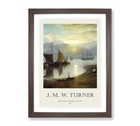 Sun Rising Through Vapour By Joseph Mallord William Turner Exhibition Museum Painting Framed Print | A4 Walnut Framed Wall Art | Ready to Hang | Modern Historical Picture | Living Room Lounge Office