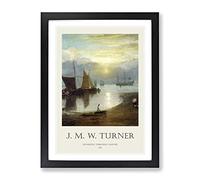 Sun Rising Through Vapour By Joseph Mallord William Turner Exhibition Museum Painting Framed Print | A2 Black Framed Wall Art | Ready to Hang | Modern Historical Picture | Living Room Lounge Office