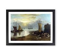 Sun Rising Through Vapour by Joseph Mallord William Turner Framed Print | A2 Black Framed Wall Art | Ready to Hang | Modern Nature Picture | Living Room Bedroom Lounge Office