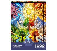 Sun River Mountain 1000 Pieces Jigsaw Puzzle Bundle Vivid Landscape Mosaic Jigsaw Puzzle Extra-Thick Cardboard Jigsaw Puzzle Collector Mind Relaxation Office Break Travel 52x38cm/1000pcs