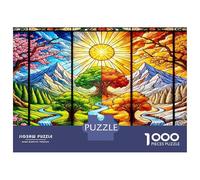 Sun River Mountain 1000 Pieces Jigsaw Puzzle Vivid Landscape Mosaic Premium Jigsaw Puzzle Extra-Thick Cardboard Jigsaw Puzzle Collector Mind Relaxation Office Break Travel 38x26cm/1000pcs