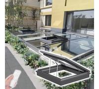 Sun Room Roof Skylights,Automatic and Intelligent Skylight House Roof Window,Sloped Flat Roof Lighting Well Window for Indoor Attic,Electric Opening with Remote and Rain Sensor