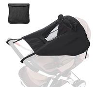 Sun Sail for Pushchairs with UV Protection 50+, Pushchair, Adjustable Awning, Universal with Viewing Window and Extra Wide Shade Wings, Double Layer Fabric, Waterproof, Dustproof, Windproof