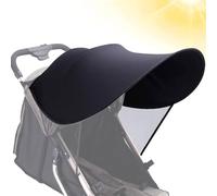 Sun Sail Pushchair UV Protection Universal Adjustable | Awning buggy for buggy, pram, baby seat, wind resistant, sun protection, stable, easy to assemble, black
