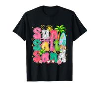 Sun Salt Sand Coquette Bow Palm Summer Vibes Beach Trip Girl T-Shirt