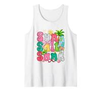 Sun Salt Sand Coquette Bow Palm Summer Vibes Beach Trip Girl Tank Top