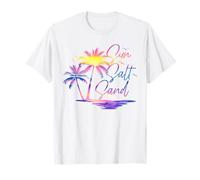Sun Salt Sand Summer Colourful Happy Holiday Palm Trees T-Shirt