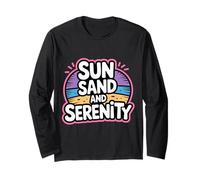 Sun Sand and Serenity Aesthetic Beach Summer - Long Sleeve T-Shirt