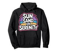 Sun Sand And Serenity Aesthetic Beach Summer - Pullover Hoodie